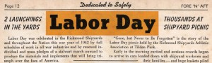 1942年的剪报,标题是“劳动节”