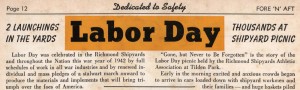 1942年的剪报,标题是“劳动节”