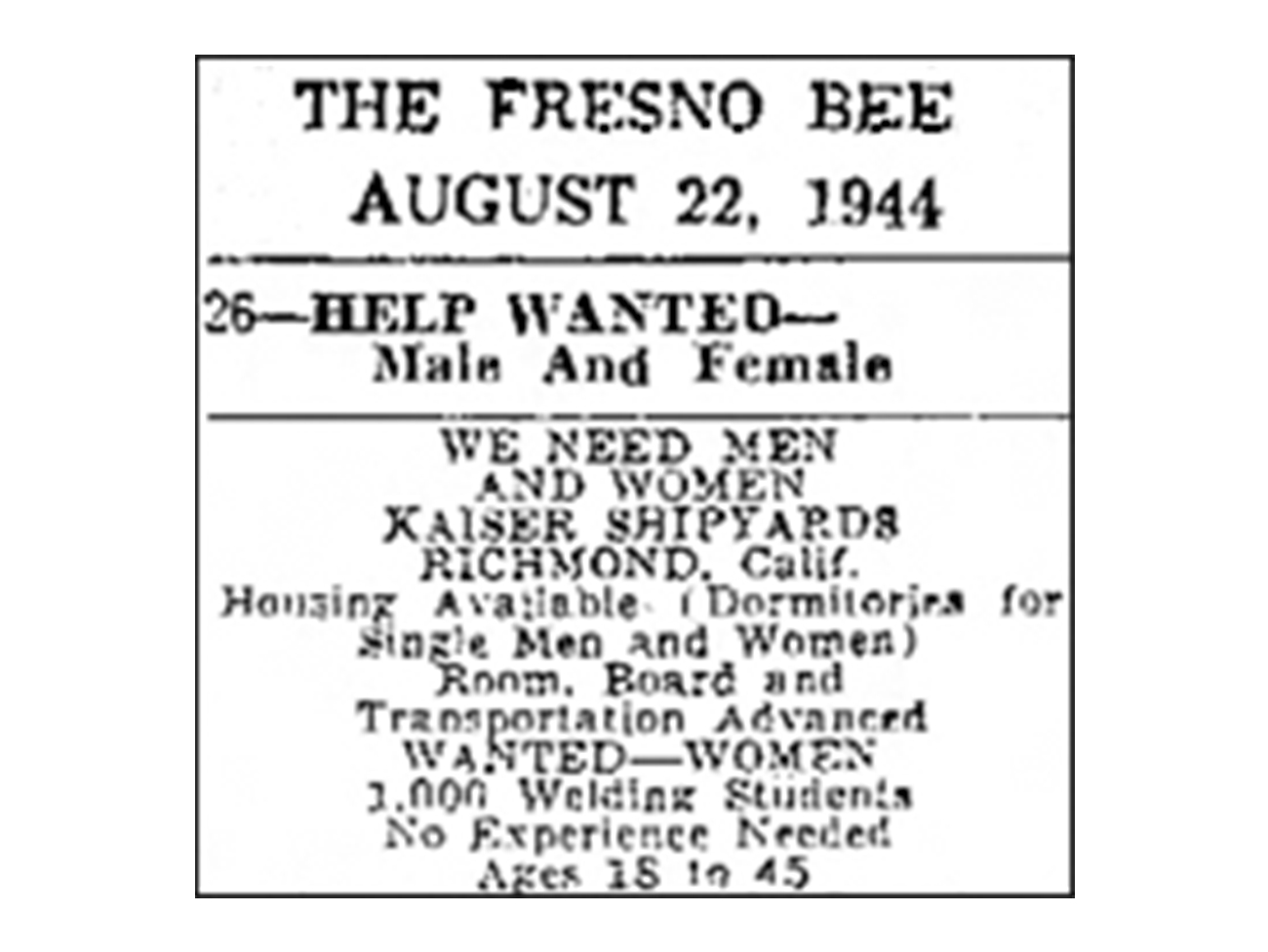 妇女想要在弗雷斯诺蜜蜂的广告