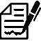 一张纸和一支笔的图标，上面写着字。
