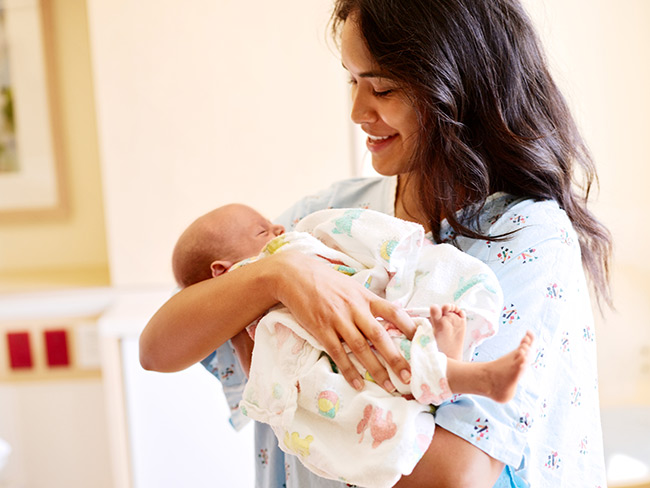 woman and baby