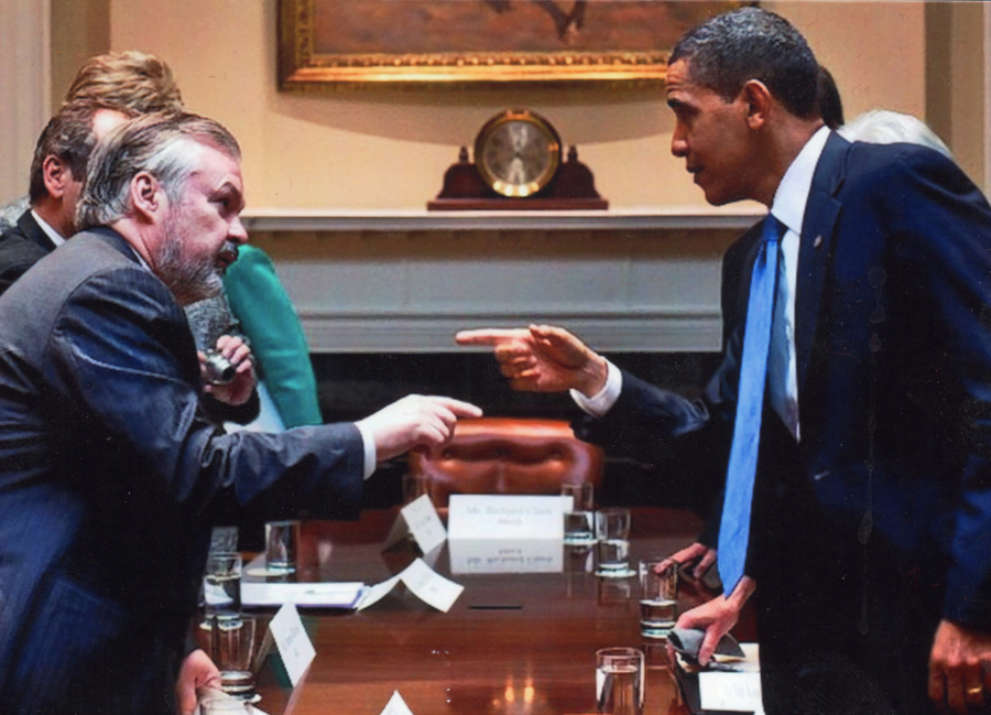 乔治·霍尔沃森与巴拉克·奥巴马总统，2010年3月23日。