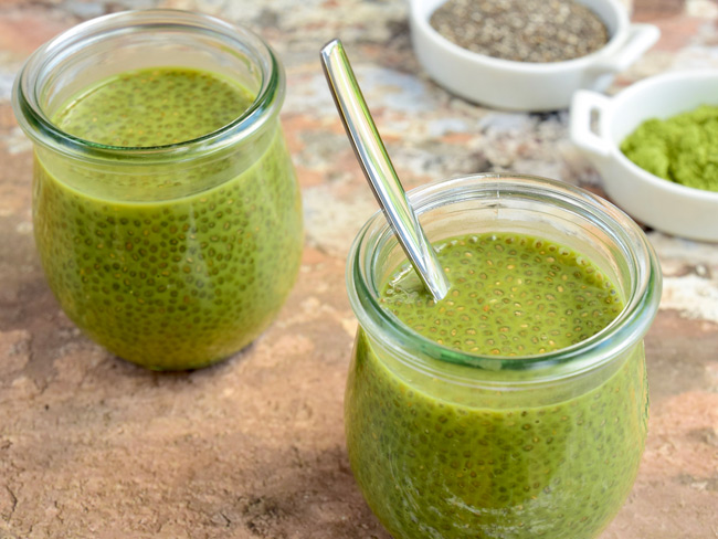 Matcha coconut chia pudding